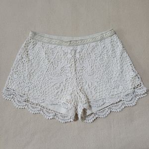 ✨️3/$9✨️ Love, Fire Creamy White Floral Lace Shorts
